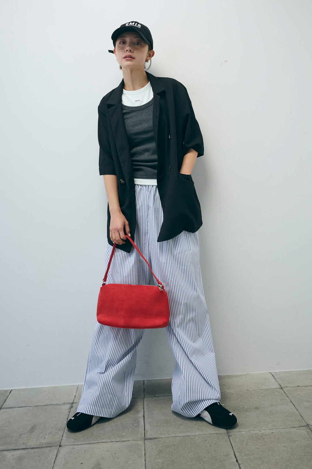 [予約]ストライプ イージー ワイド パンツ