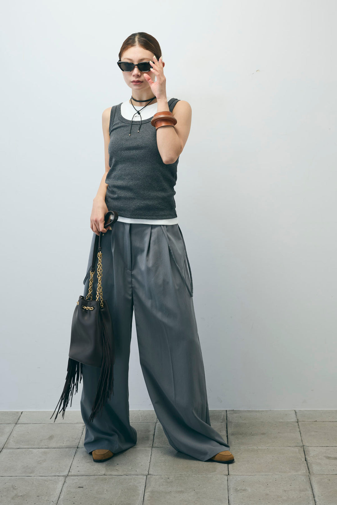 [予約/SET]ネーム入りアメスリタンク+テレコベーシックタンク+クレープタックワイドサロペット(3set)