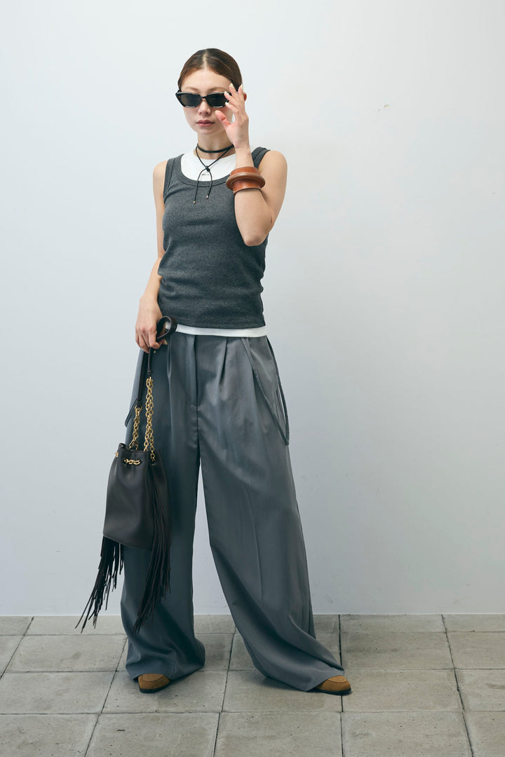 [予約/SET]ネーム入りアメスリタンク+テレコベーシックタンク+クレープタックワイドサロペット(3set)