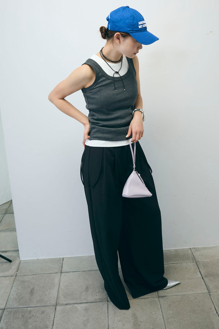 [予約/SET]ネーム入りアメスリタンク+テレコベーシックタンク+クレープタックワイドサロペット(3set)