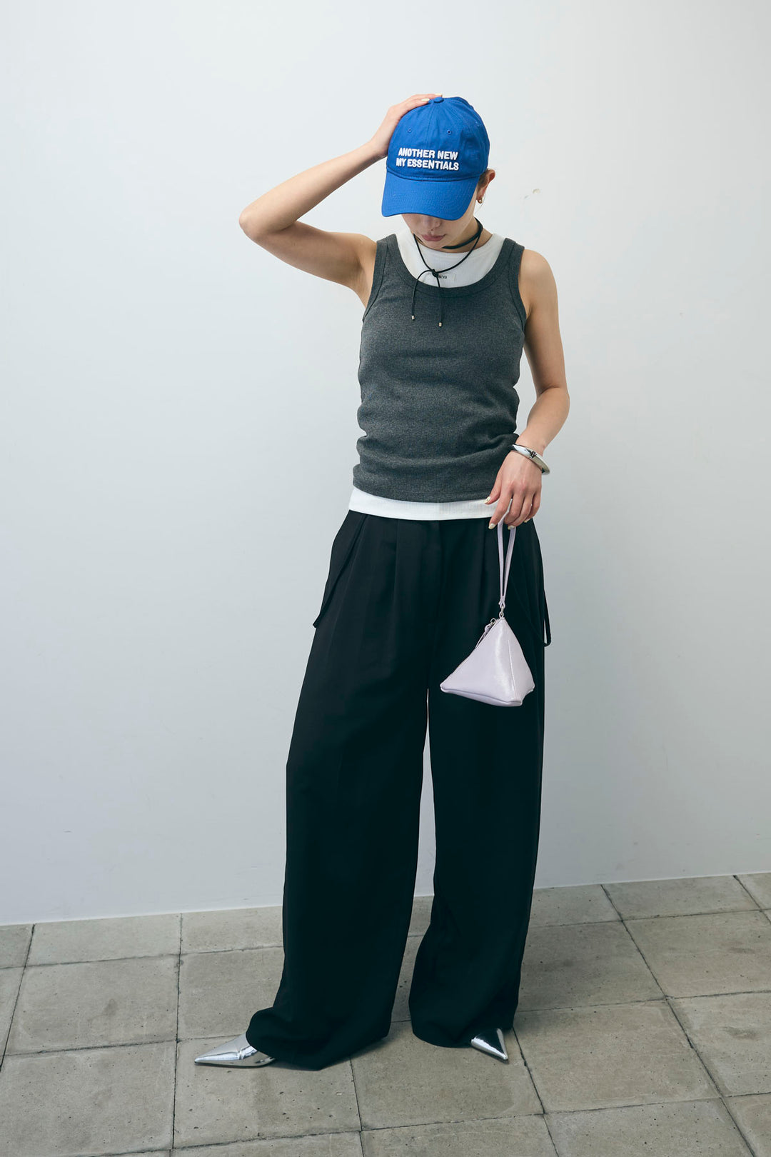 [予約/SET]ネーム入りアメスリタンク+テレコベーシックタンク+クレープタックワイドサロペット(3set)