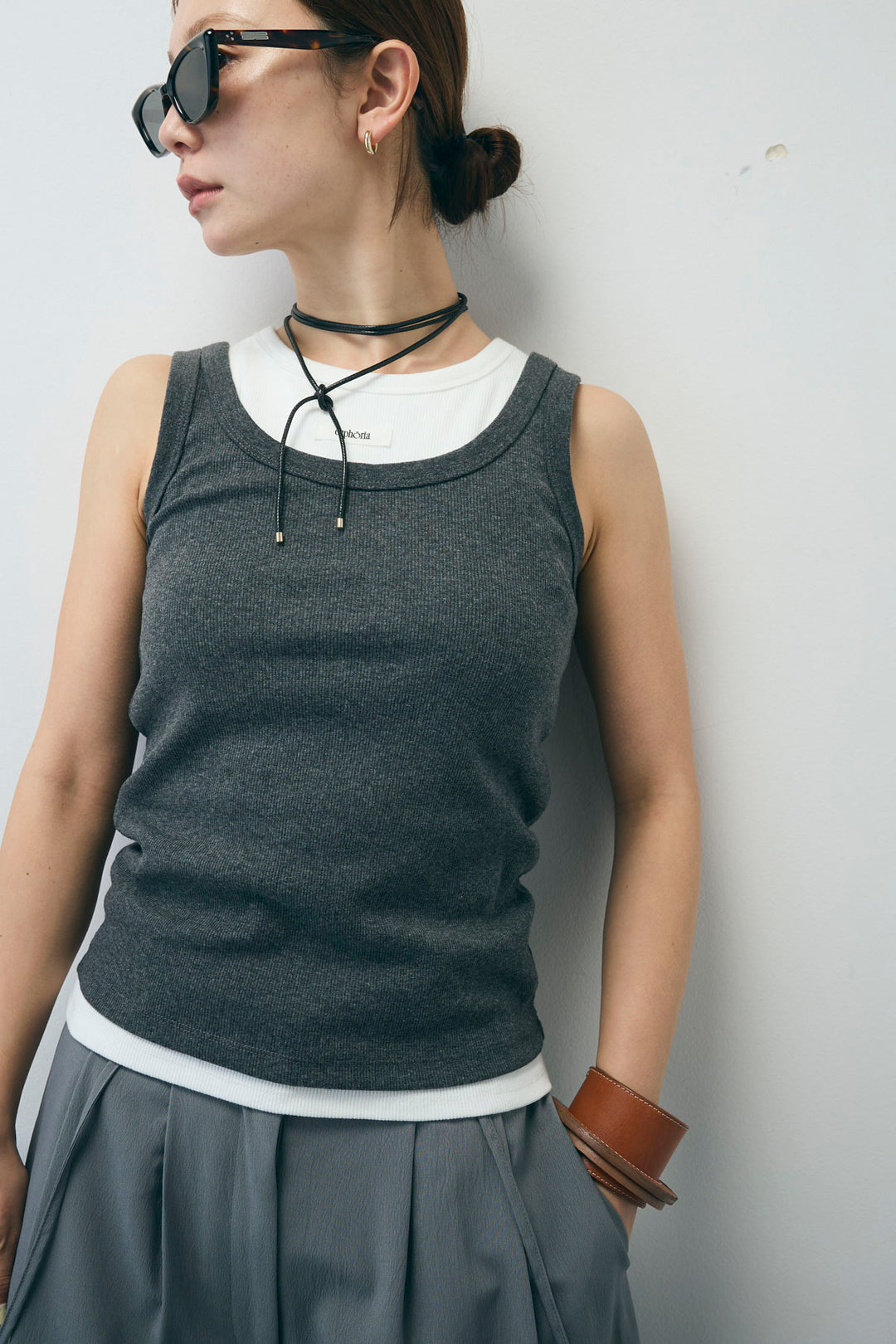 [予約/SET]ネーム入りアメスリタンク+テレコベーシックタンク+クレープタックワイドサロペット(3set)