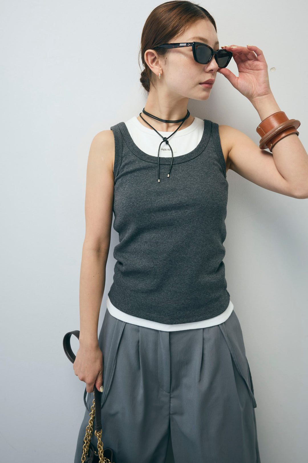 [予約/SET]ネーム入りアメスリタンク+テレコベーシックタンク+クレープタックワイドサロペット(3set)