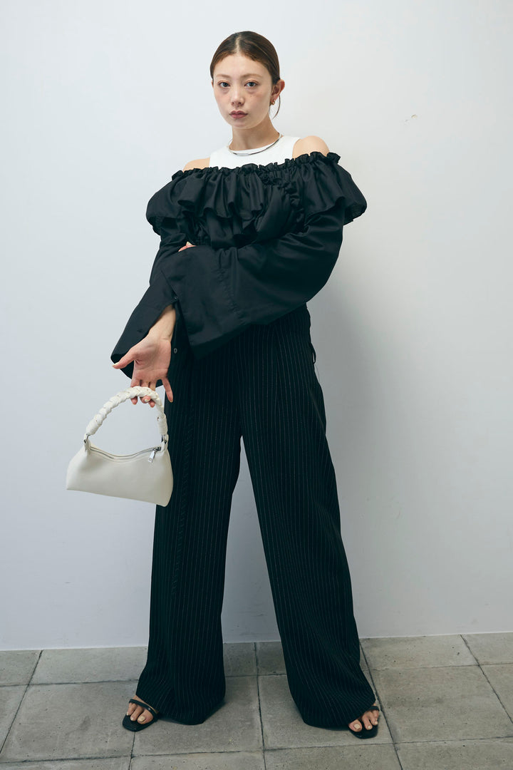 [予約]ダブルベルトストライプパンツ