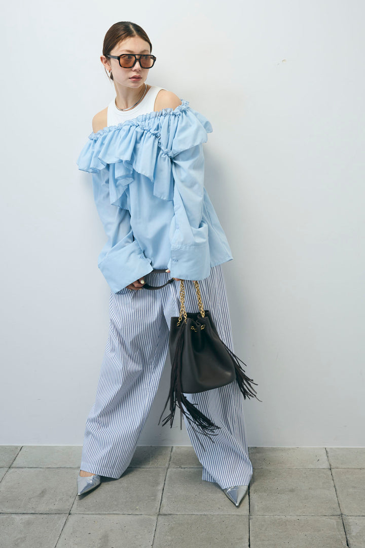 [予約]TCブロード2wayフリルオフショルブラウス