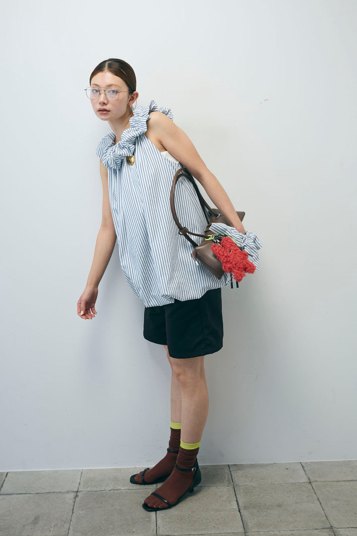 [予約/SET]ストライプバルーンアメスリTOPS+ツイルタックハーフパンツ(2set)