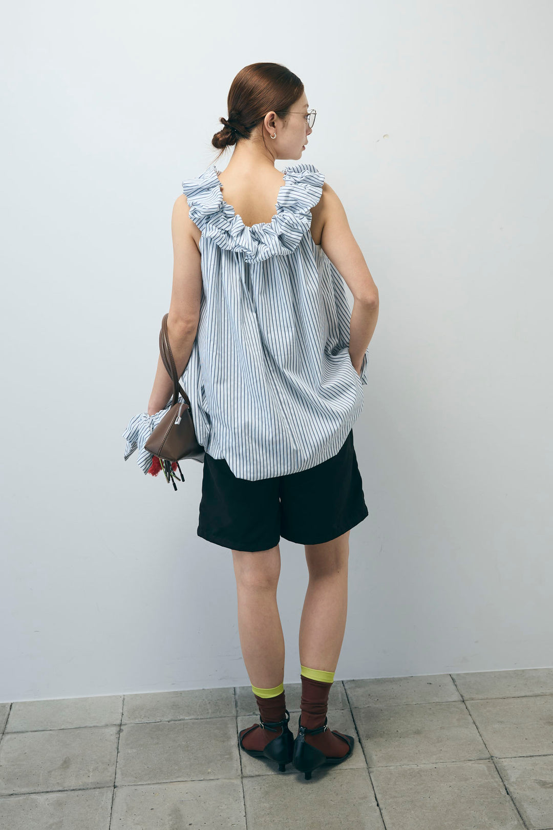 [予約/SET]ストライプバルーンアメスリTOPS+ツイルタックハーフパンツ(2set)