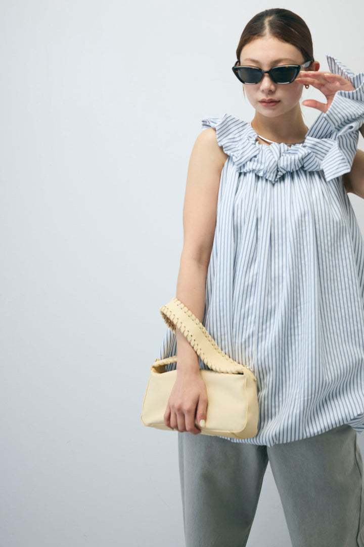 [予約/SET]ストライプバルーンアメスリTOPS+ヴィンテージカーブデニムパンツ(2set)