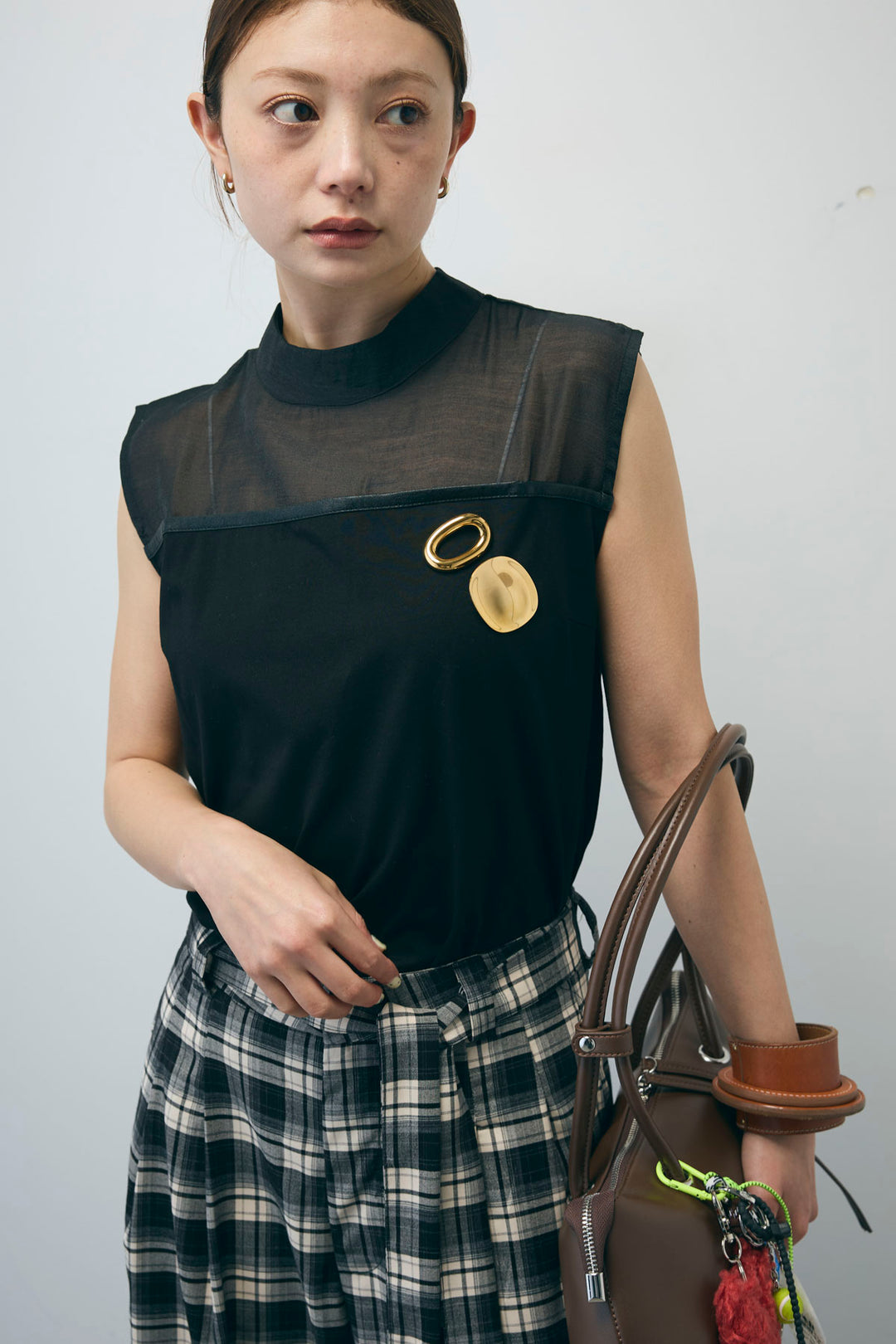 [予約]シアー切替えノースリーブ