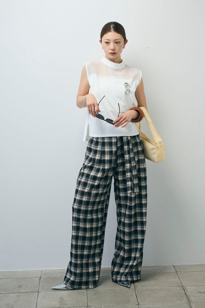 [予約]シアー切替えノースリーブ