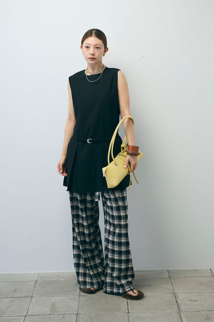 [予約]ベルト付きプリーツチュニック