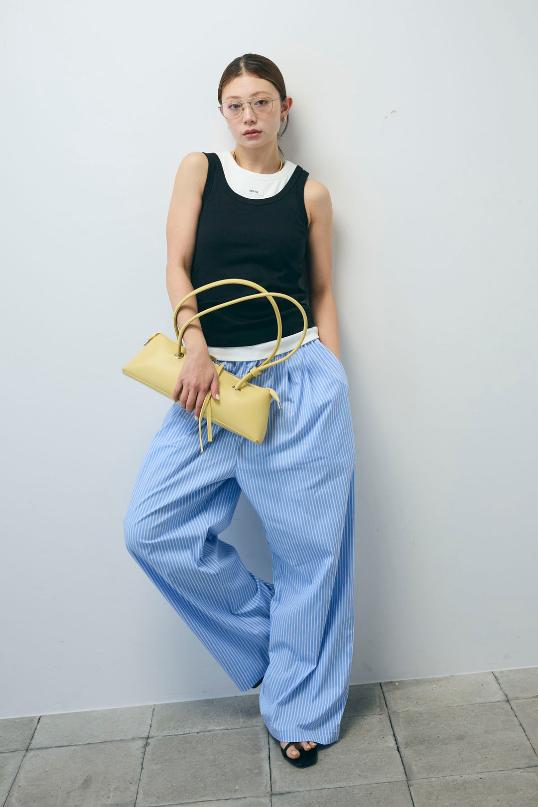 [予約/SET]ネーム入りアメスリタンク+テレコベーシックタンク+ストライプ イージー ワイド パンツ(3set)