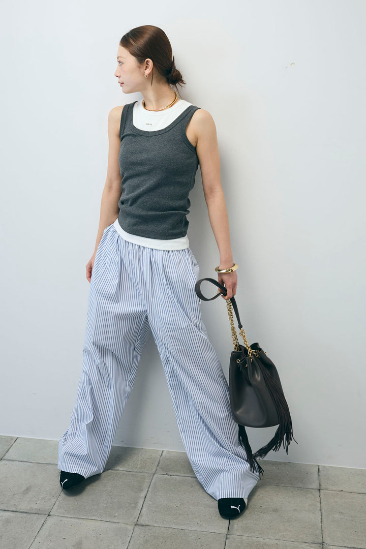 [予約/SET]ネーム入りアメスリタンク+テレコベーシックタンク+ストライプ イージー ワイド パンツ(3set)