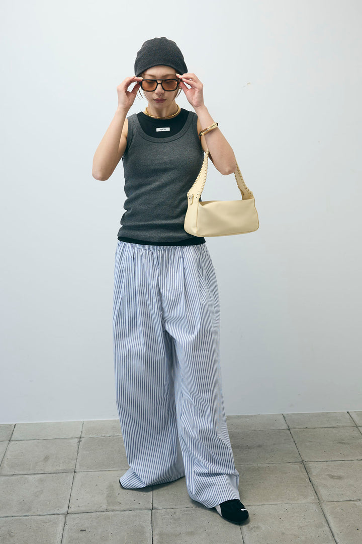 [予約/SET]ネーム入りアメスリタンク+テレコベーシックタンク+ストライプ イージー ワイド パンツ(3set)