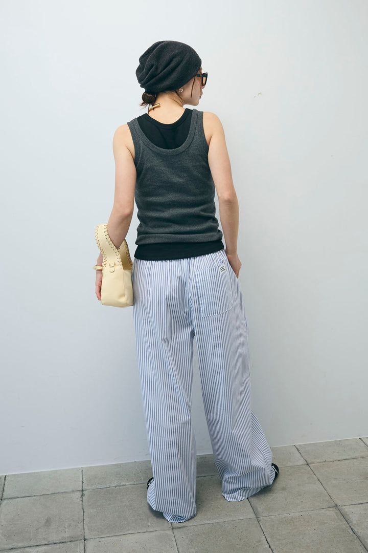[予約/SET]ネーム入りアメスリタンク+テレコベーシックタンク+ストライプ イージー ワイド パンツ(3set)