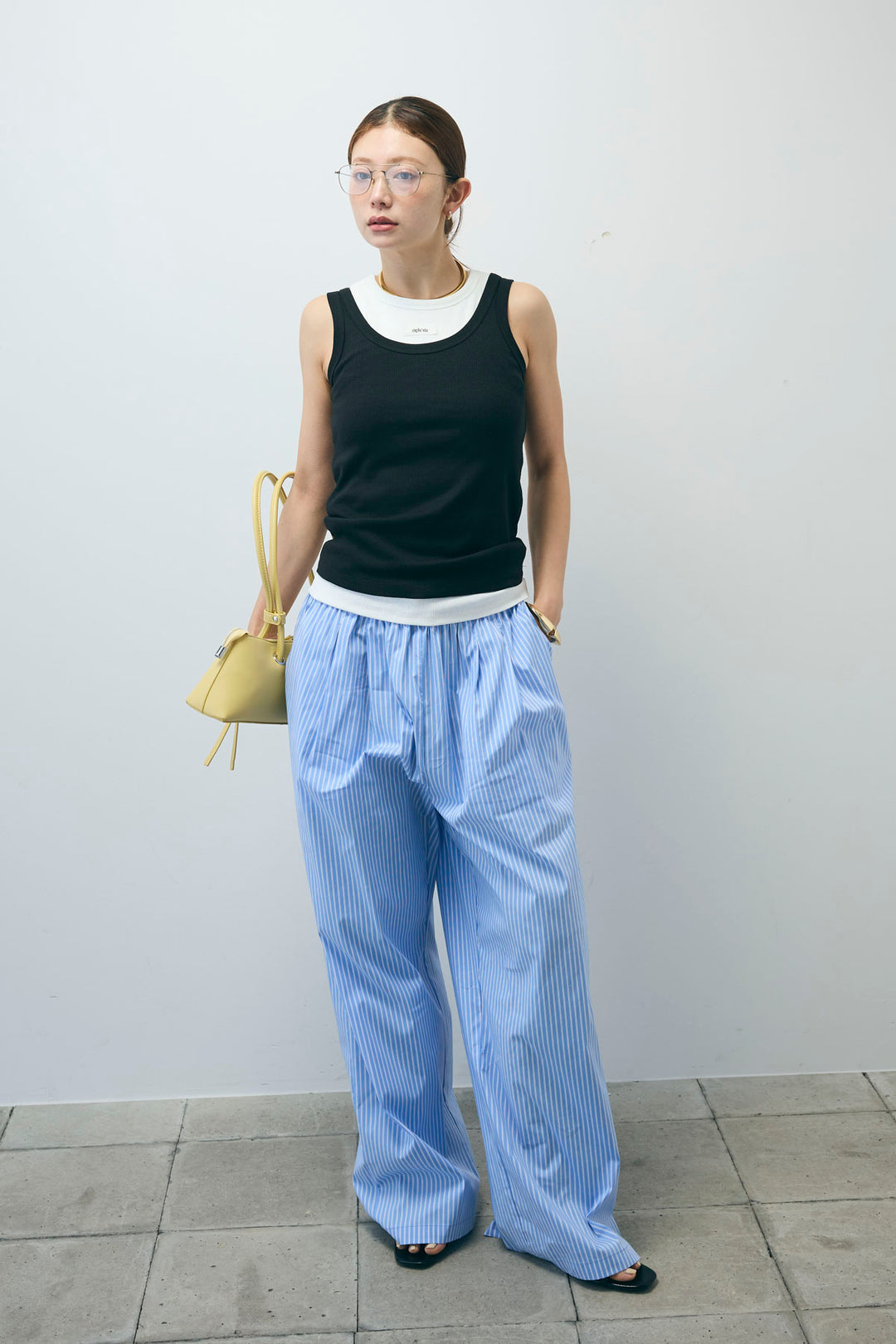 [予約/SET]ネーム入りアメスリタンク+テレコベーシックタンク+ストライプ イージー ワイド パンツ(3set)