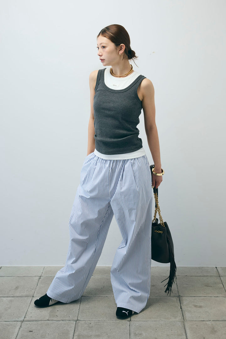 [予約/SET]ネーム入りアメスリタンク+テレコベーシックタンク+ストライプ イージー ワイド パンツ(3set)