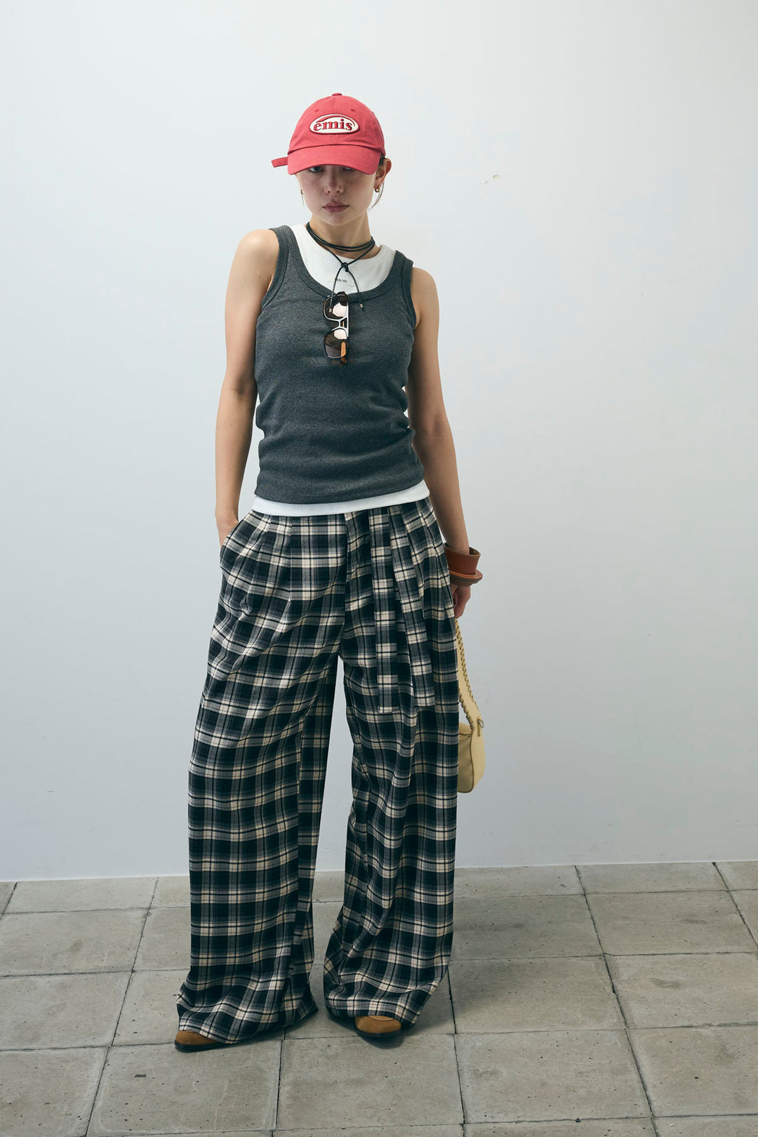 [予約/SET]ネーム入りアメスリタンク+テレコベーシックタンク+チェックパンツ(3set)