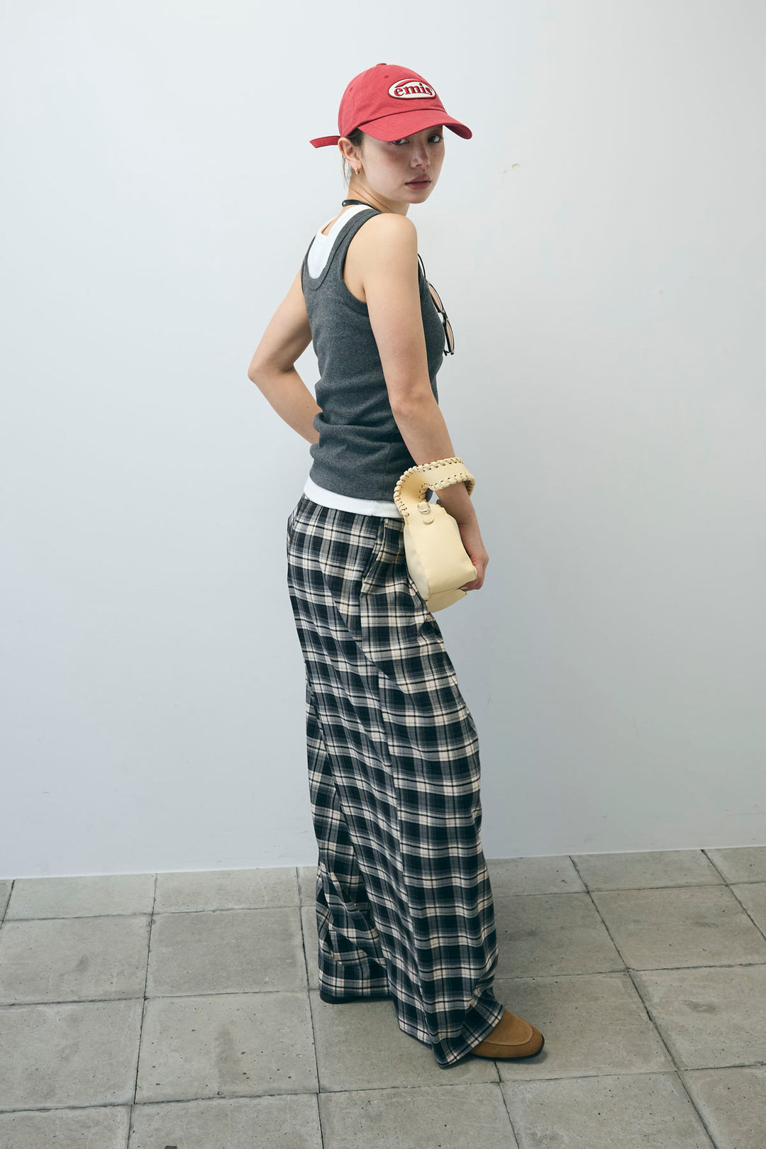 [予約/SET]ネーム入りアメスリタンク+テレコベーシックタンク+チェックパンツ(3set)