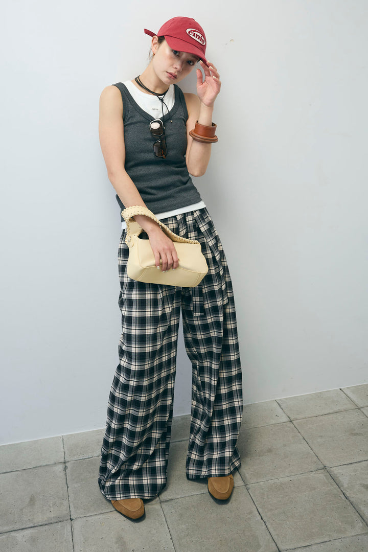 [予約/SET]ネーム入りアメスリタンク+テレコベーシックタンク+チェックパンツ(3set)