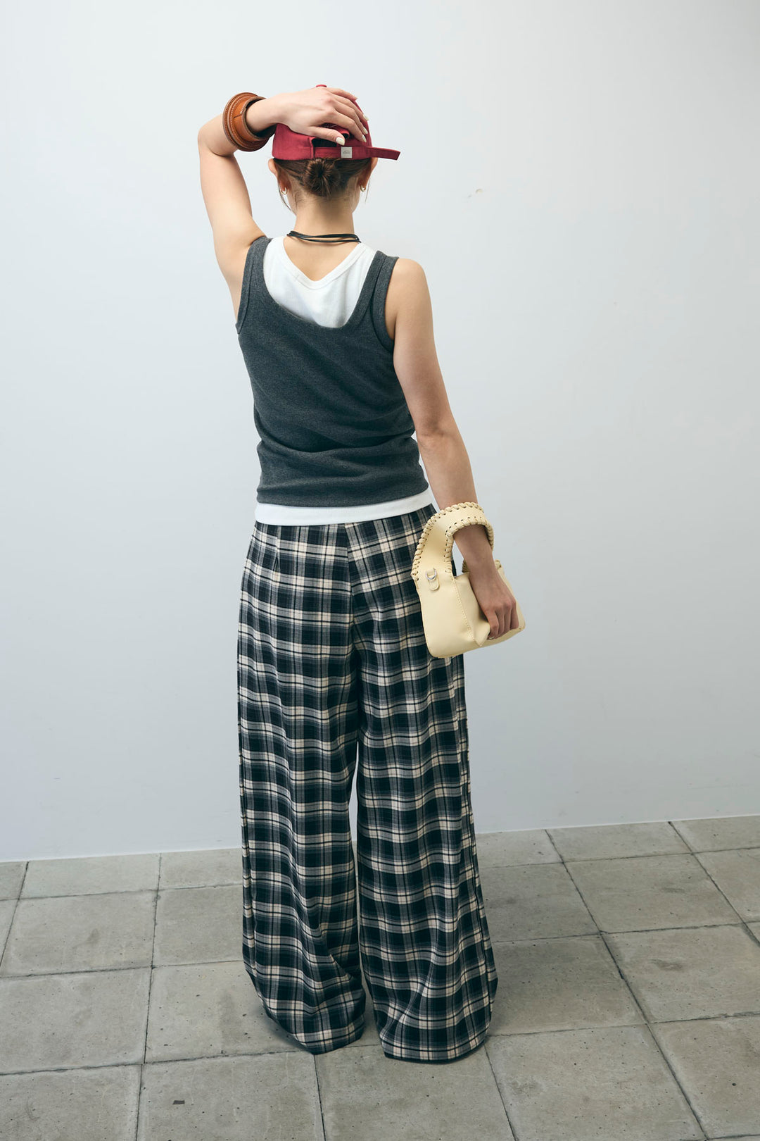 [予約/SET]ネーム入りアメスリタンク+テレコベーシックタンク+チェックパンツ(3set)