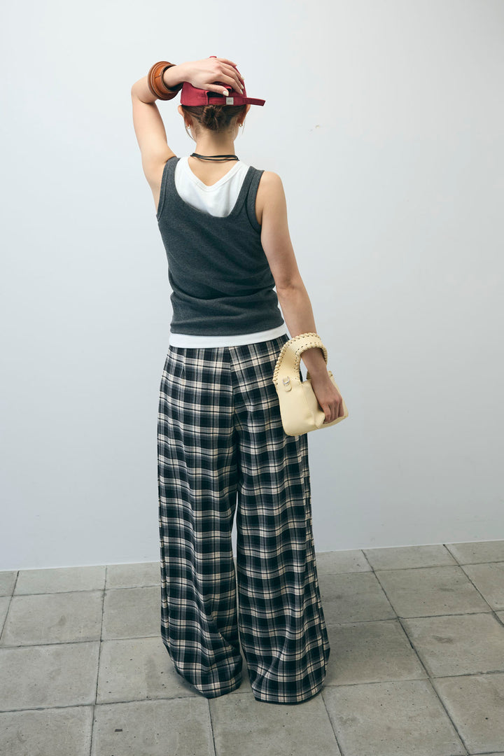 [予約/SET]ネーム入りアメスリタンク+テレコベーシックタンク+チェックパンツ(3set)