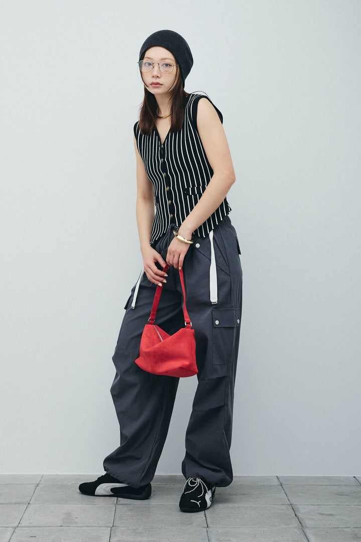 [予約/SET]チョークストライプニットベスト+カーゴパンツ(2set)