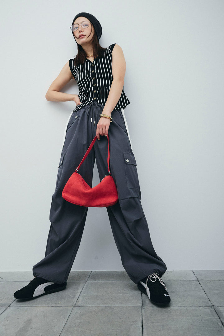 [予約/SET]チョークストライプニットベスト+カーゴパンツ(2set)