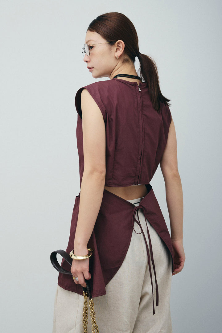 [予約/SET]バックオープンブラウス+リネンライクリラックスパンツ(2set)