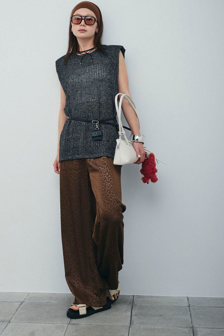 [予約]ベルト付きノースリニット