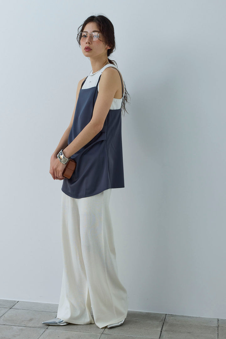 [予約/SET]マットサテンサイドタックキャミ+ネーム入りアメスリタンク+ニットベア2wayパンツ(3set)