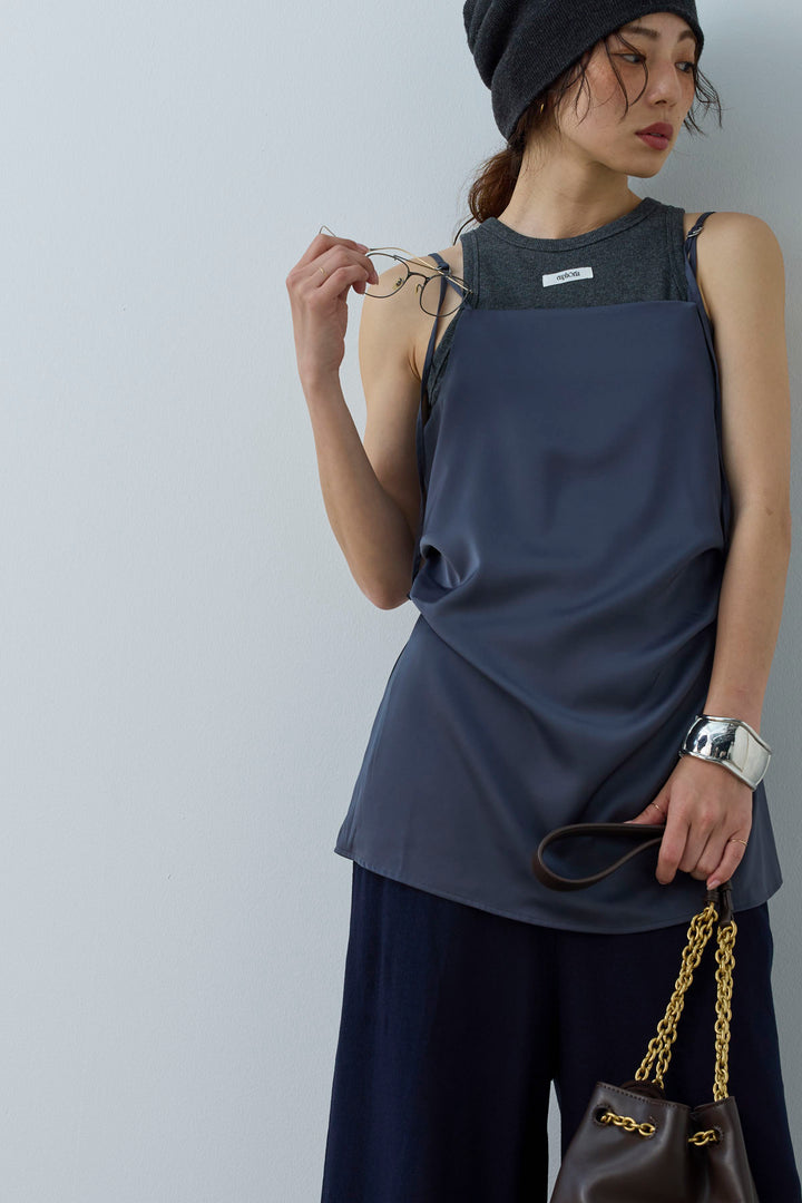 [予約/SET]マットサテンサイドタックキャミ+ネーム入りアメスリタンク+ニットベア2wayパンツ(3set)