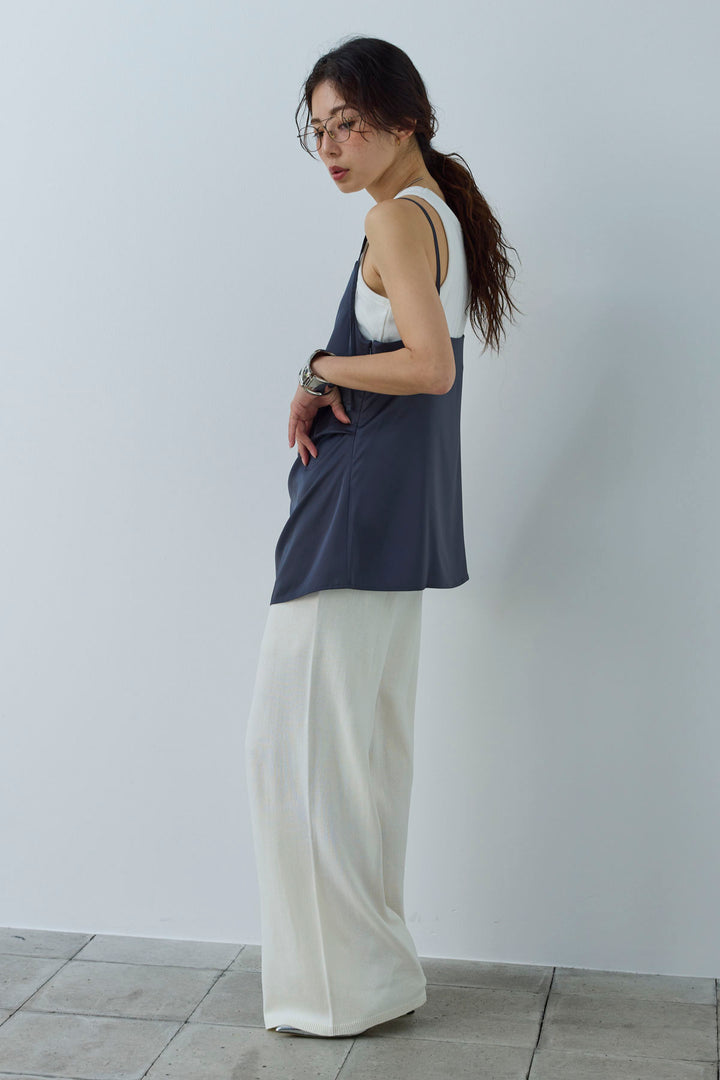 [予約/SET]マットサテンサイドタックキャミ+ネーム入りアメスリタンク+ニットベア2wayパンツ(3set)