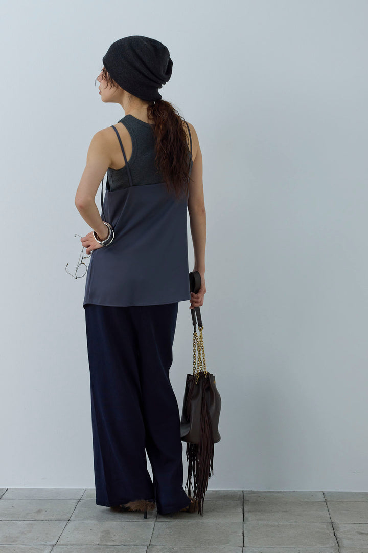 [予約/SET]マットサテンサイドタックキャミ+ネーム入りアメスリタンク+ニットベア2wayパンツ(3set)