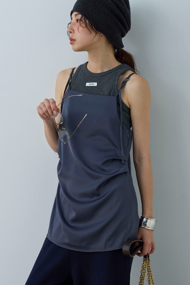 [予約/SET]マットサテンサイドタックキャミ+ネーム入りアメスリタンク+ニットベア2wayパンツ(3set)