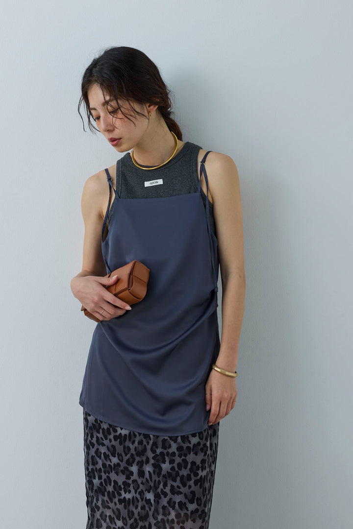 [予約]マットサテンサイドタックキャミ