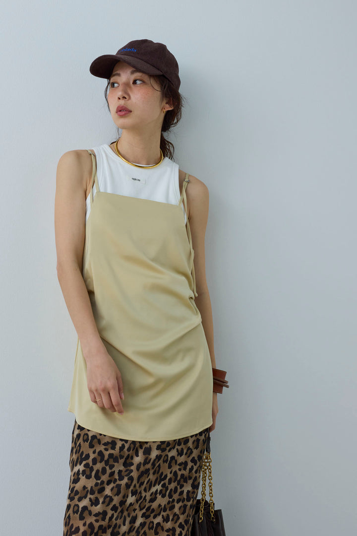 [予約]マットサテンサイドタックキャミ