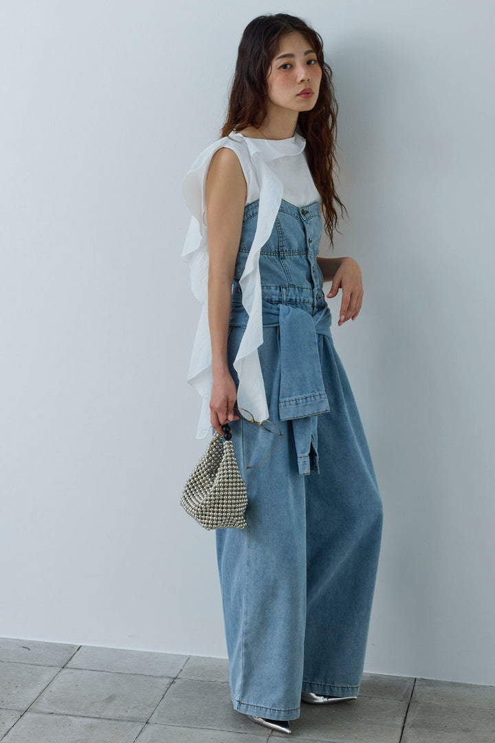 [予約]2WAYデニムベアサロペット