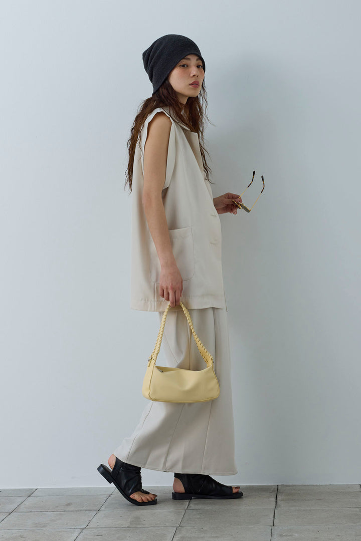 [予約/SET]リネンタッチテーラードジレ+ヘザーツイルキャミワンピース(2set)