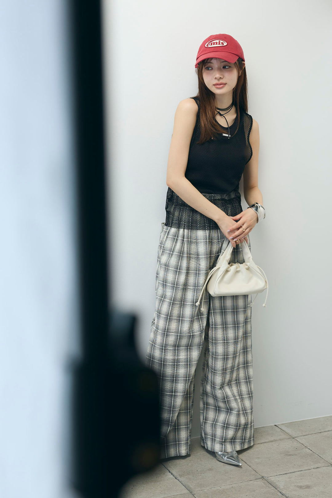 [予約/SET]メッシュタンクトップセット+チェックワイドパンツ(2set)