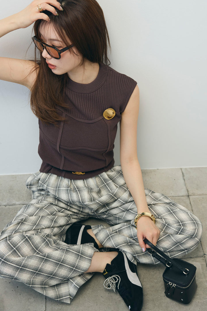 [予約]チェックワイドパンツ