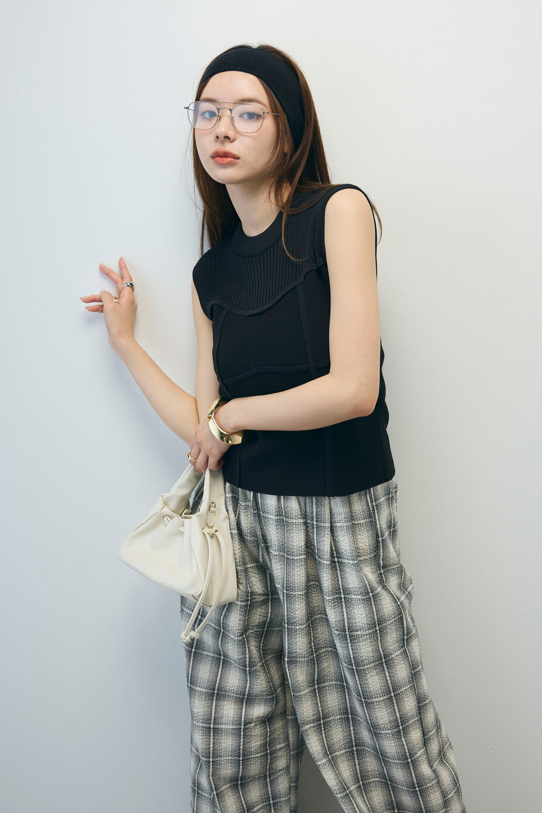 [予約]ビスチェ見えノースリーブニット