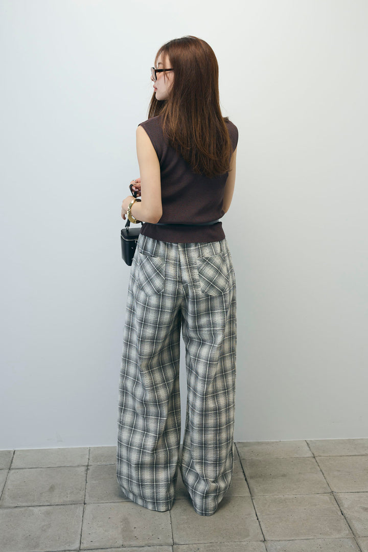 [予約]チェックワイドパンツ