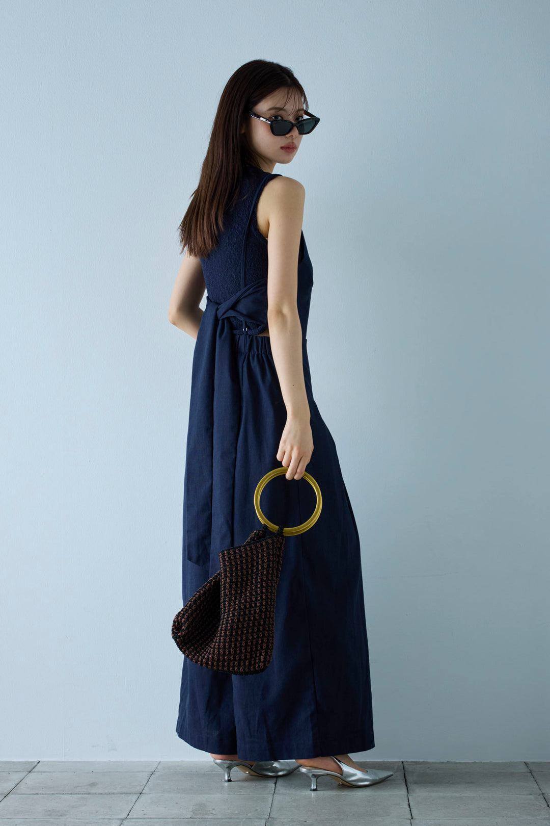 [予約/SET]フロントボタンPO+リネンミックスキャミサロペット(2set)