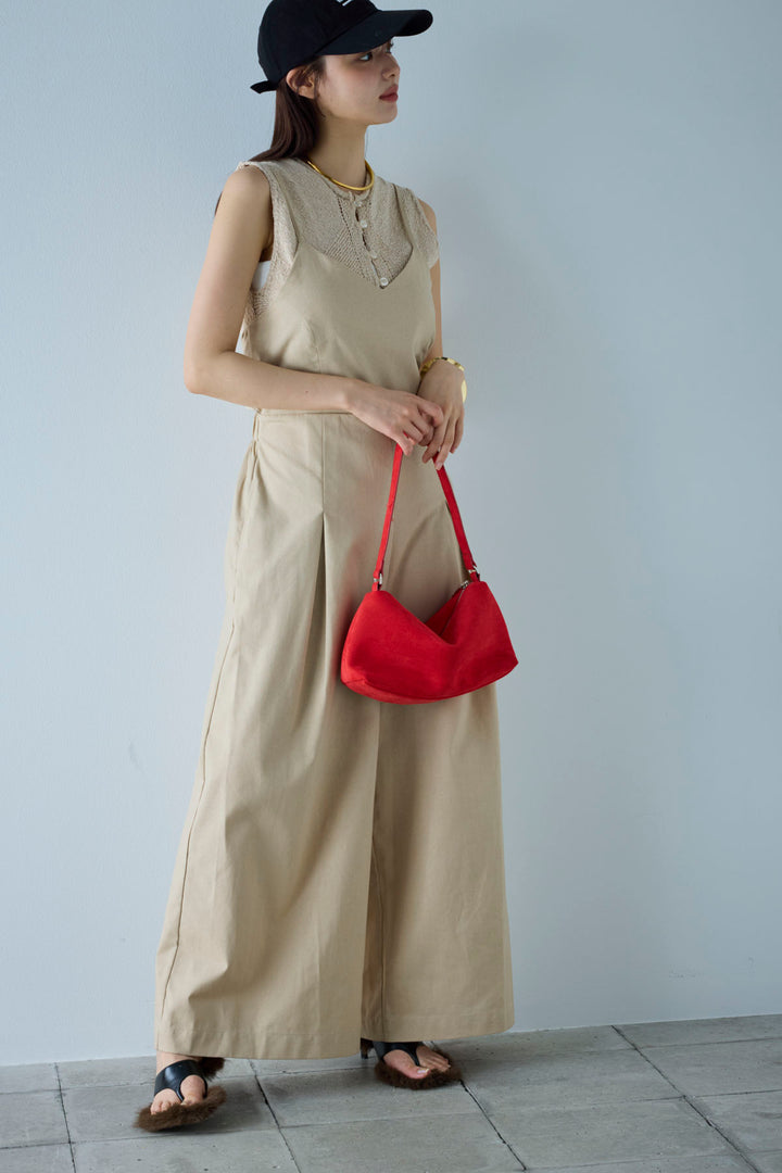 [予約/SET]フロントボタンPO+リネンミックスキャミサロペット(2set)