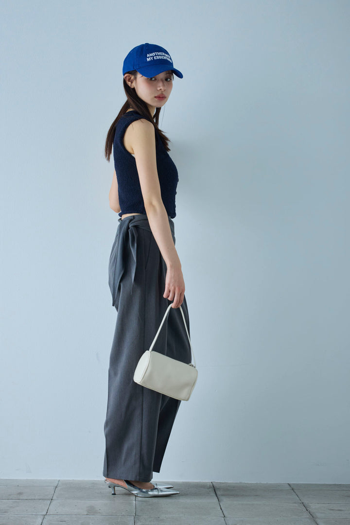 [予約/SET]フロントボタンPO+スカーフ付きタックパンツ(2set)