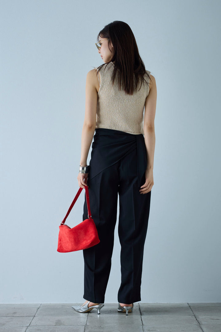 [予約/SET]フロントボタンPO+スカーフ付きタックパンツ(2set)