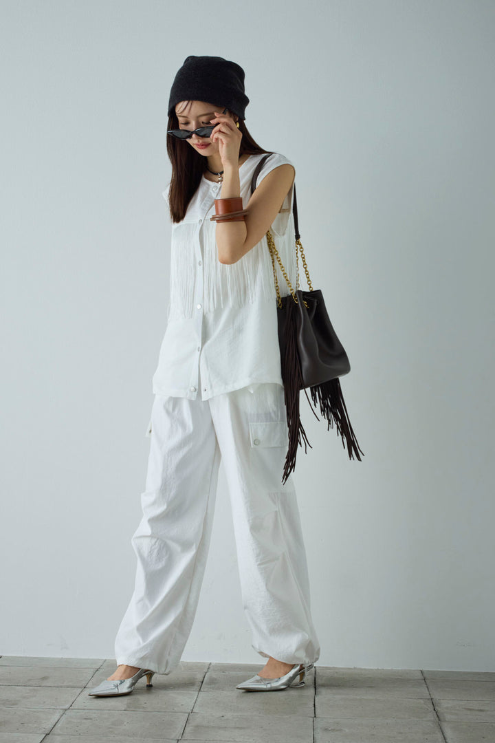 [予約/SET]フリンジデザインノースリーブ+カーゴパンツ(2set)