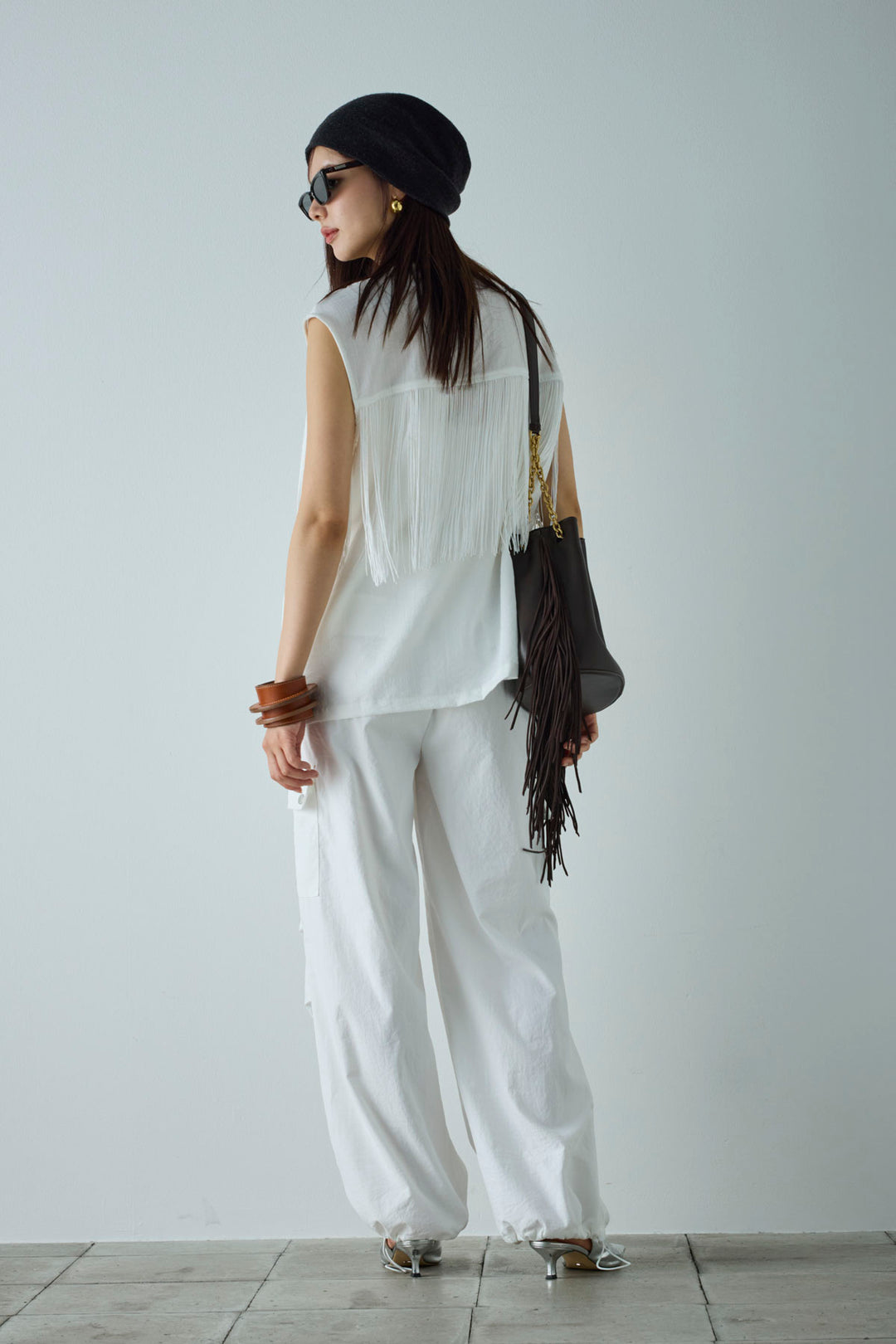 [予約/SET]フリンジデザインノースリーブ+カーゴパンツ(2set)