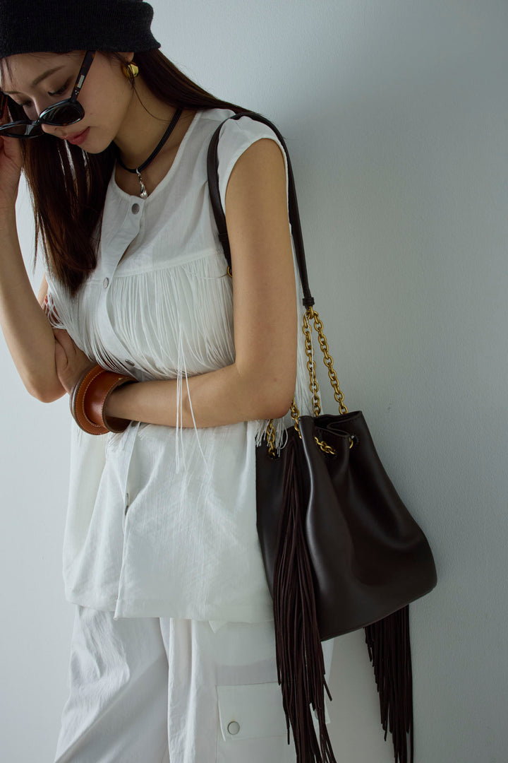 [予約/SET]フリンジデザインノースリーブ+カーゴパンツ(2set)